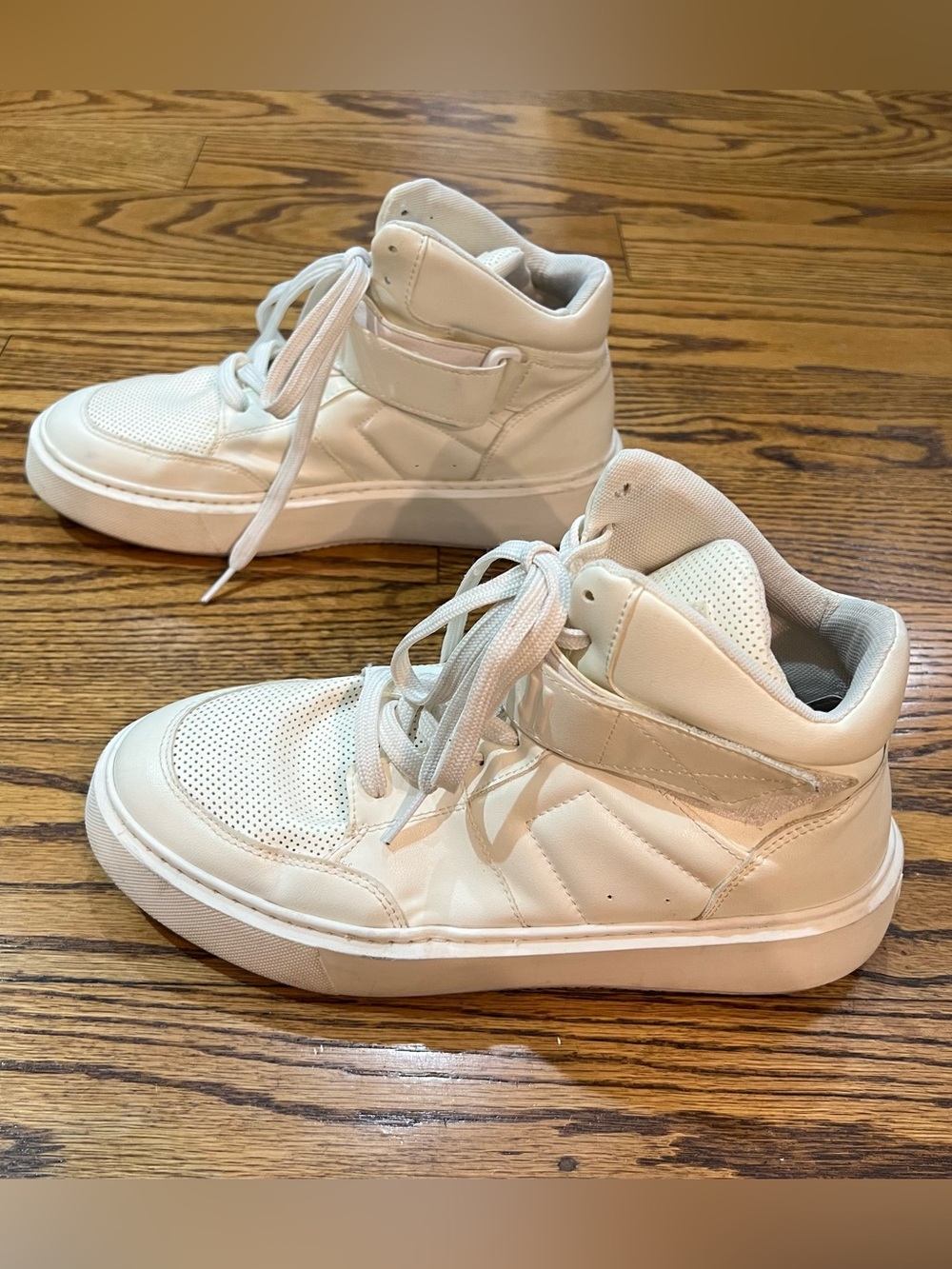 GANNI Women’s Sporty Mix High-Top Sneakers Sz 40 White/Egret Vegan Streetwear - Picture 5 of 16